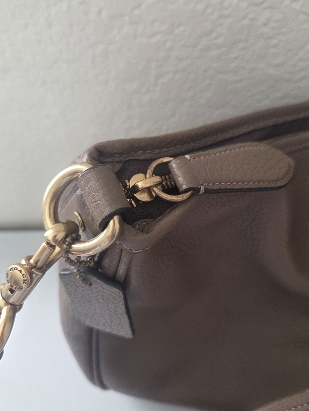 Coach Cary Shoulder Bag In Dark Stone - Picture 8 of 10